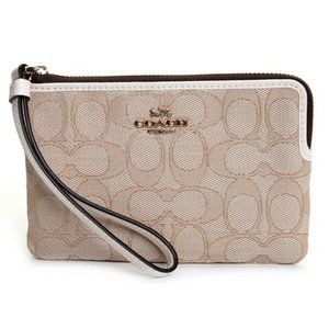 COACH SIGNATURE ACCORDION CANVAS WRISTLET/ WALLET.